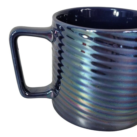 Starbucks 2020 Holiday Collection Mug Blue 12oz Iridescent Luster Swirl Rainbow - Picture 5 of 11